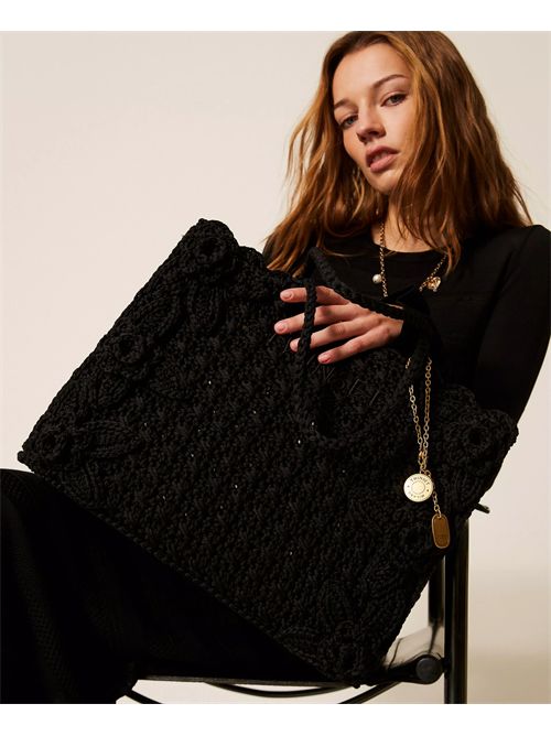 Borsa shopper in crochet con charms TWINSET | TB7510/00006